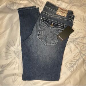 True Religion Jennie Medium Rise Big T Super Skinny Jeans